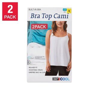 - 2 Degrees Ladies' Bra Top Cami, 2-pack